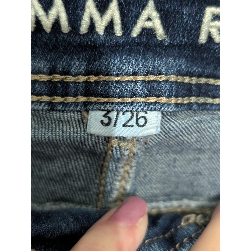 Gemma Rae Flare Leg Jeans Liam Wash Blue Denim Stretch Size 3/26 GHJ0048 - Picture 4 of 7